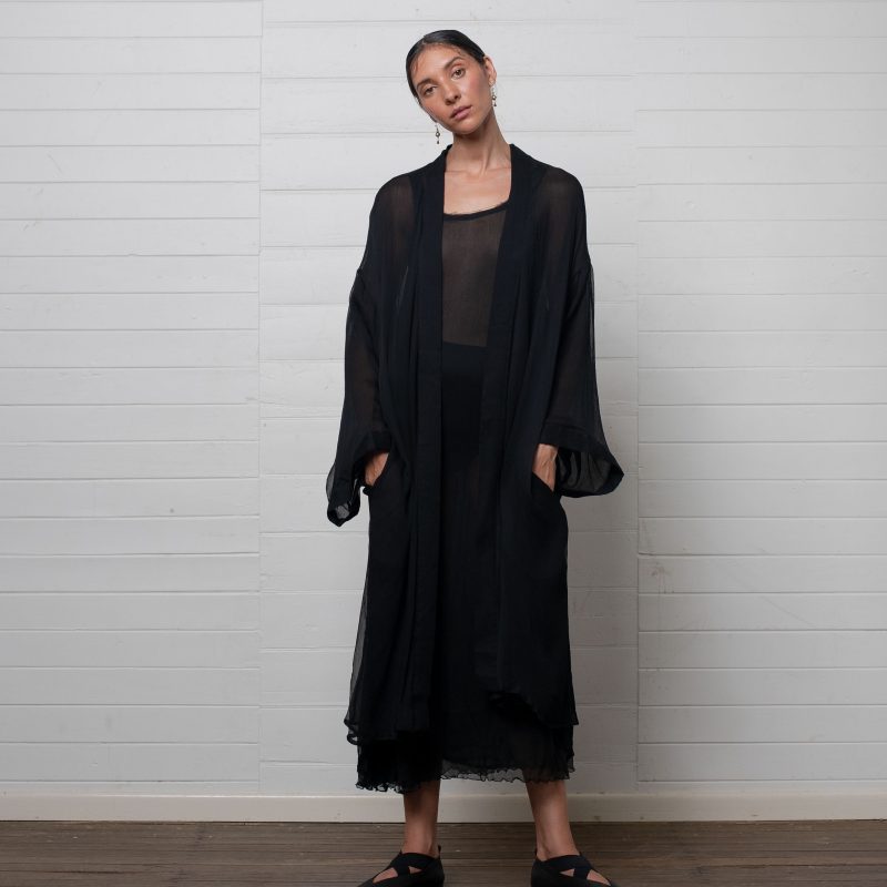 ROBE CRINKLE CHIFFON BLACK