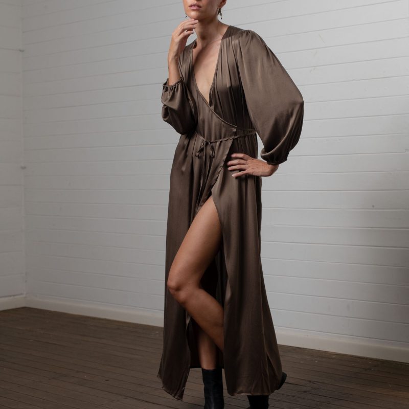 WRAP DRESS HAZELNUT